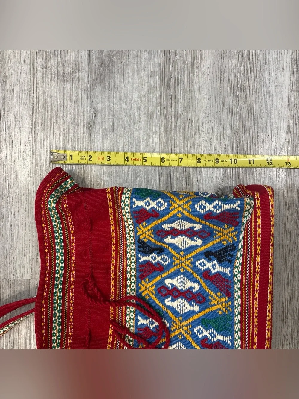 Red Embroidered handwoven Tribal Pattern Hobo Bag one strap colorful